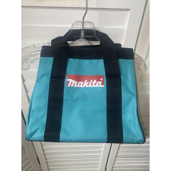 New Makita Tote BAG Contractor Tool Bag Teal Black Double Handle Zipper Top - Picture 1 of 9